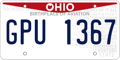 OH license plate GPU1367