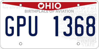 OH license plate GPU1368