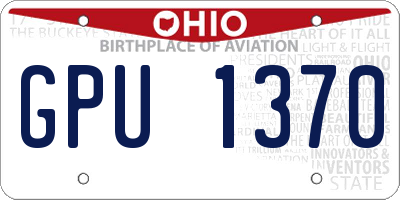 OH license plate GPU1370