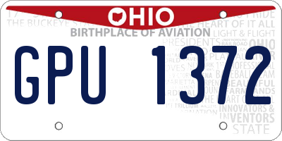 OH license plate GPU1372