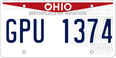 OH license plate GPU1374