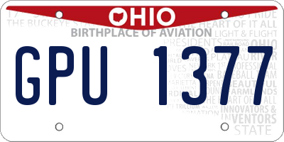 OH license plate GPU1377