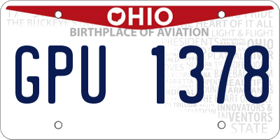 OH license plate GPU1378