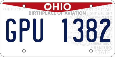 OH license plate GPU1382