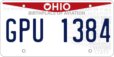OH license plate GPU1384