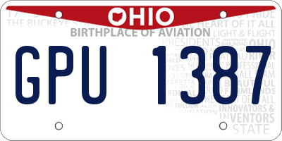 OH license plate GPU1387