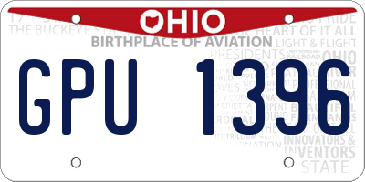 OH license plate GPU1396