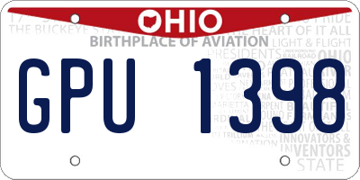 OH license plate GPU1398