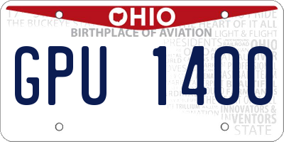 OH license plate GPU1400