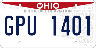 OH license plate GPU1401
