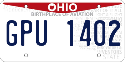 OH license plate GPU1402