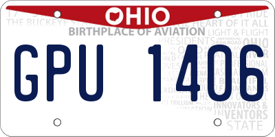 OH license plate GPU1406