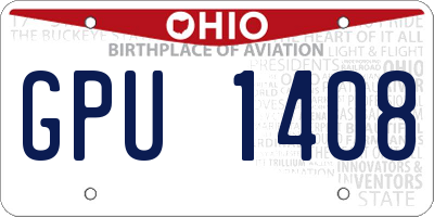 OH license plate GPU1408