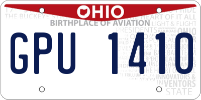 OH license plate GPU1410