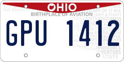 OH license plate GPU1412
