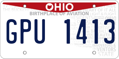 OH license plate GPU1413