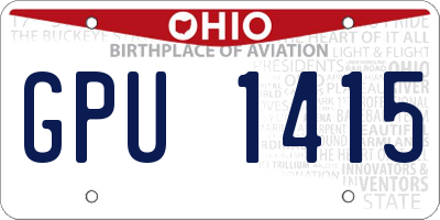 OH license plate GPU1415