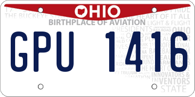 OH license plate GPU1416