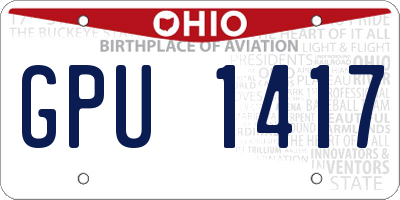 OH license plate GPU1417