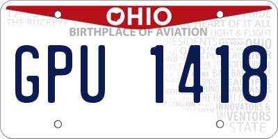 OH license plate GPU1418