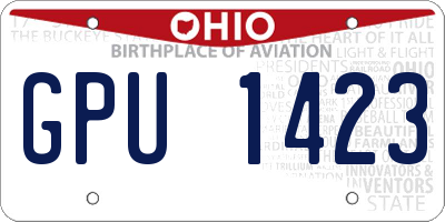 OH license plate GPU1423