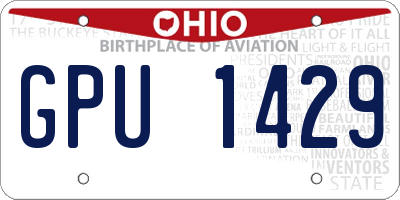 OH license plate GPU1429