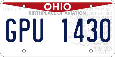 OH license plate GPU1430