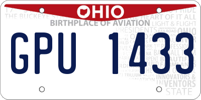 OH license plate GPU1433