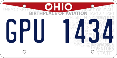 OH license plate GPU1434