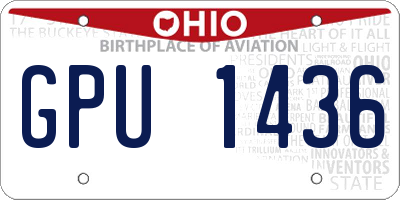 OH license plate GPU1436