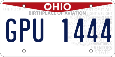 OH license plate GPU1444