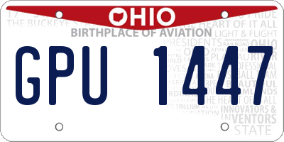 OH license plate GPU1447