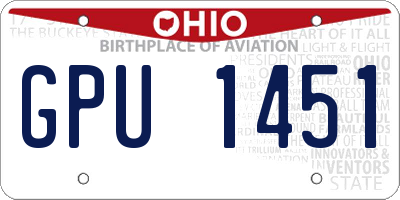OH license plate GPU1451