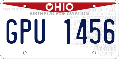 OH license plate GPU1456