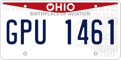 OH license plate GPU1461