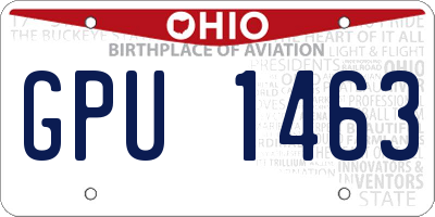 OH license plate GPU1463