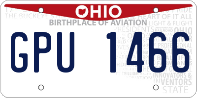 OH license plate GPU1466