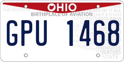 OH license plate GPU1468