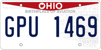 OH license plate GPU1469