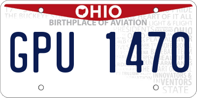 OH license plate GPU1470