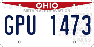 OH license plate GPU1473