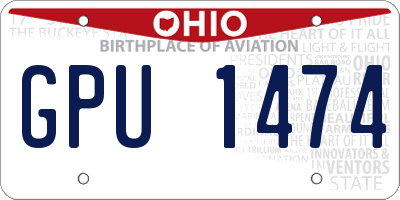 OH license plate GPU1474