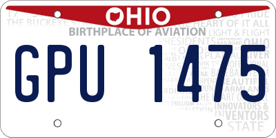 OH license plate GPU1475