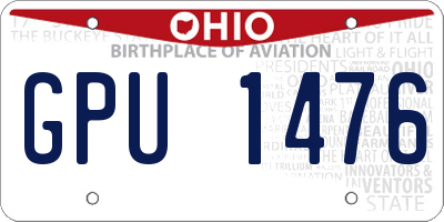 OH license plate GPU1476