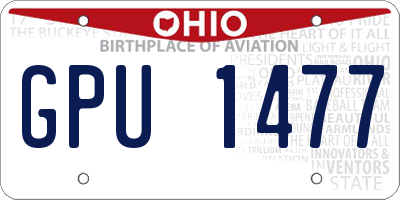 OH license plate GPU1477