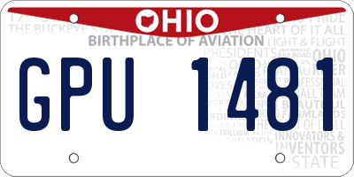 OH license plate GPU1481