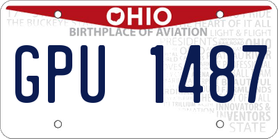 OH license plate GPU1487