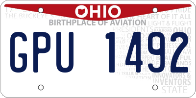 OH license plate GPU1492