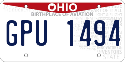OH license plate GPU1494