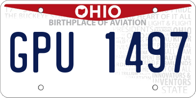 OH license plate GPU1497